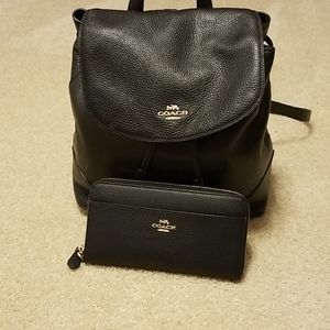 Coach Backpack and matching Accordion Wallet